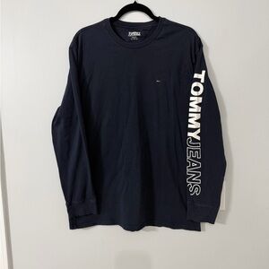 Tommy Hilfiger Men's Dark Blue Long Sleeve Tee 100% Cotton
